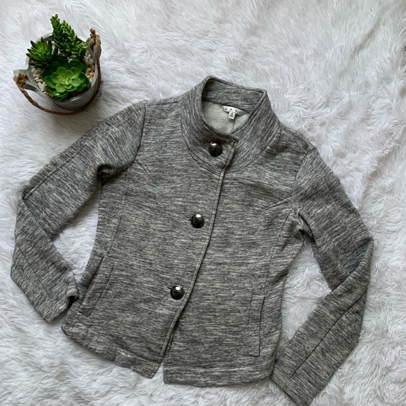 CAbi Heather Gray Moto fleece jacket - Picture 2 of 8